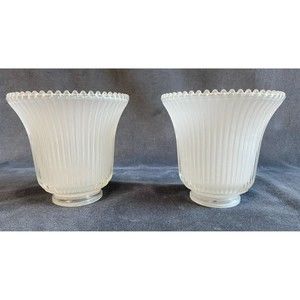 Two Vintage Glass Bell Shape Sconces For Light Fixtures